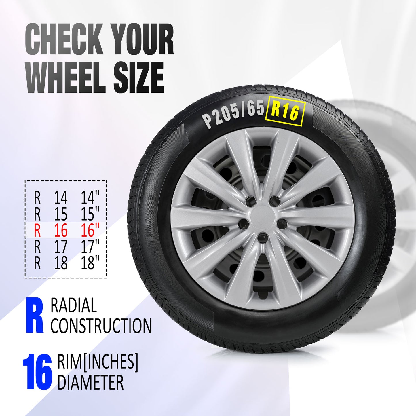 16 Inch Wheel Hubcaps for 2009-2026 TOYOTA Corolla and 2009-2014 TOYOTA Matrix - Lacquer
