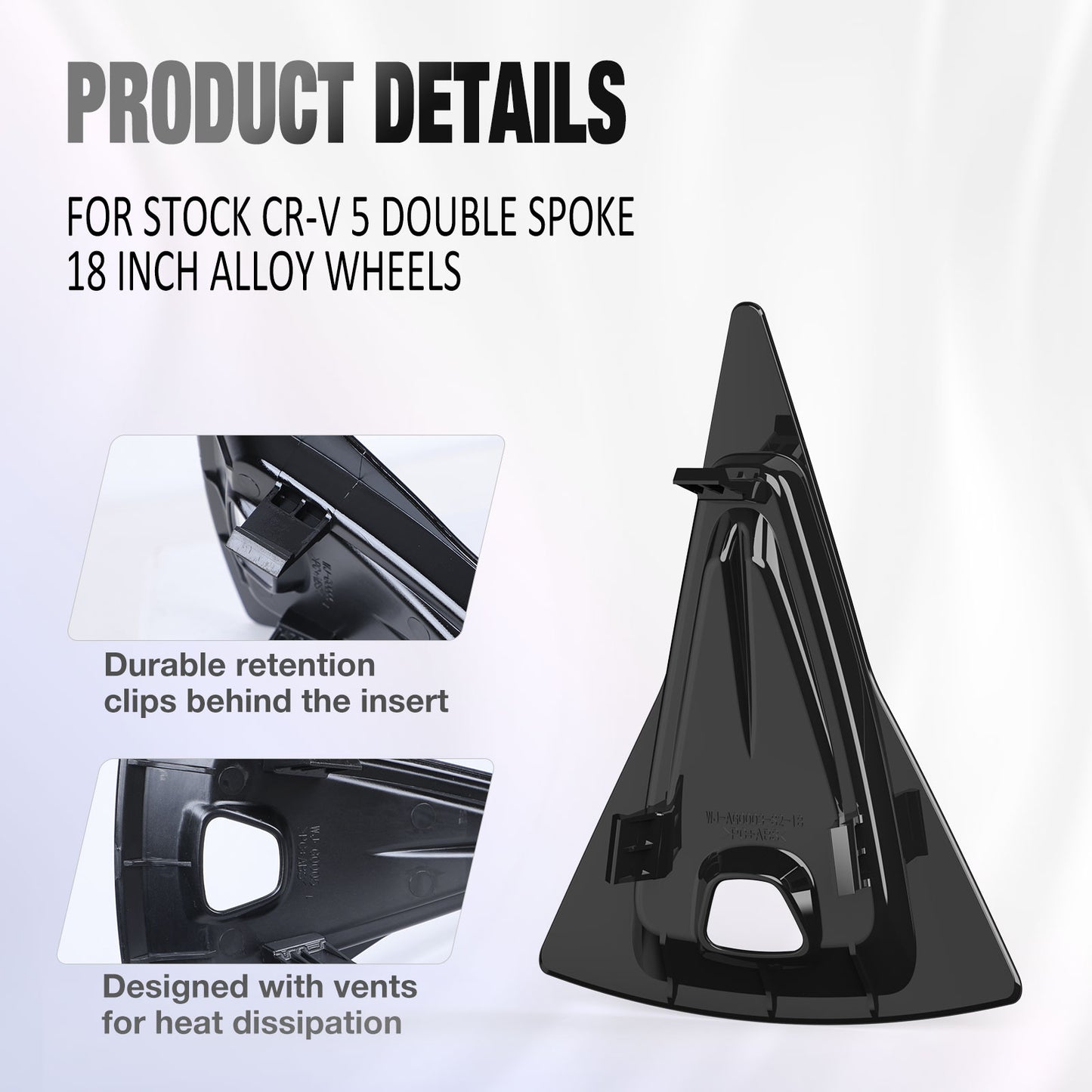 18 Inch Wheel Inserts for 2023-2025 Honda CR-V EX / EX-L - Black Lacquer (S2 Style)