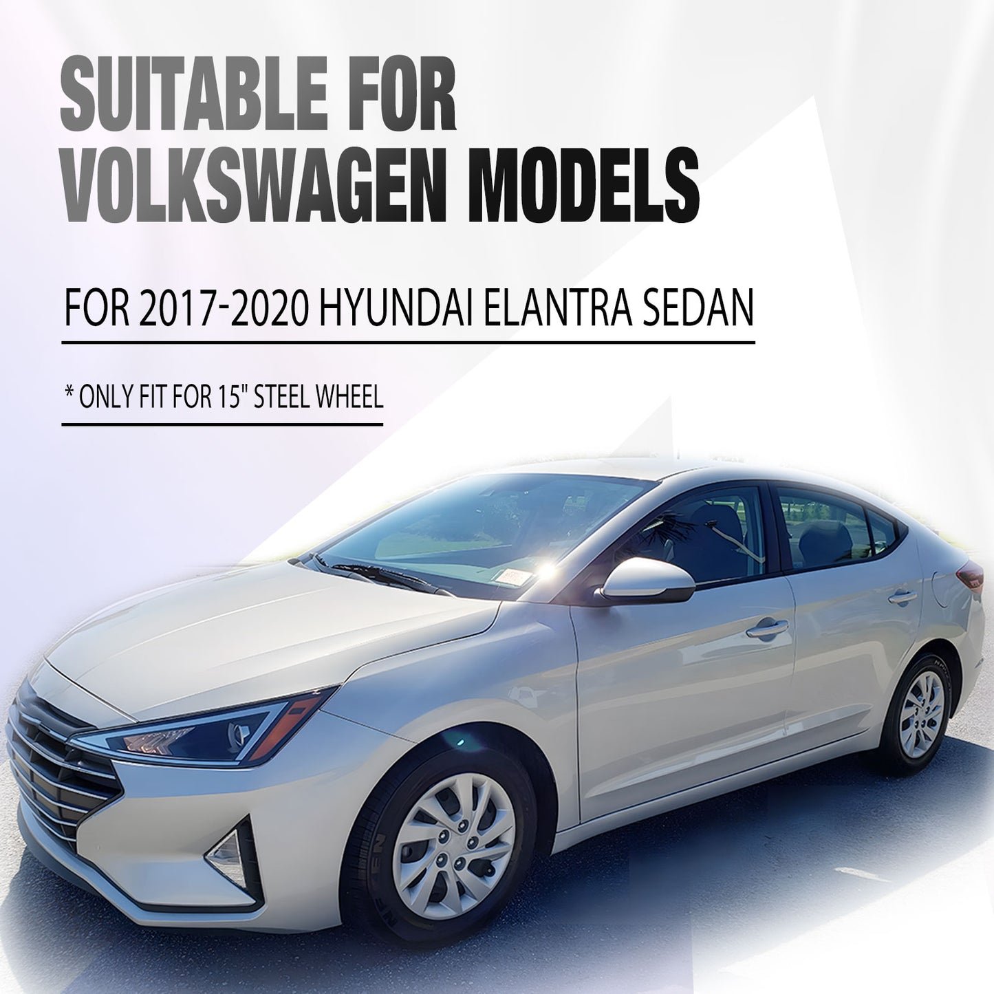 15 Inch Wheel Hubcaps for 2017-2020 Hyundai Elantra Sedan - Lacquer