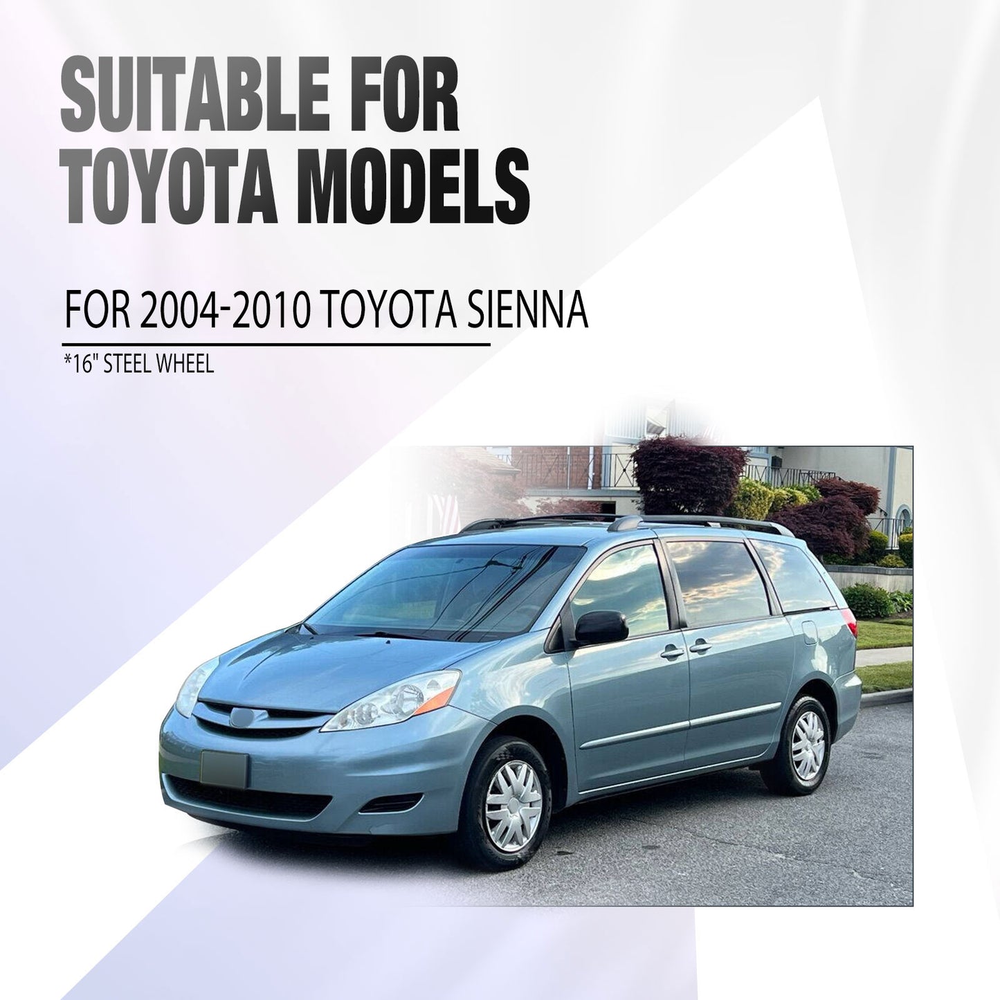 16 Inch Wheel Hubcaps for 2004-2010 Toyota Sienna - Chrome