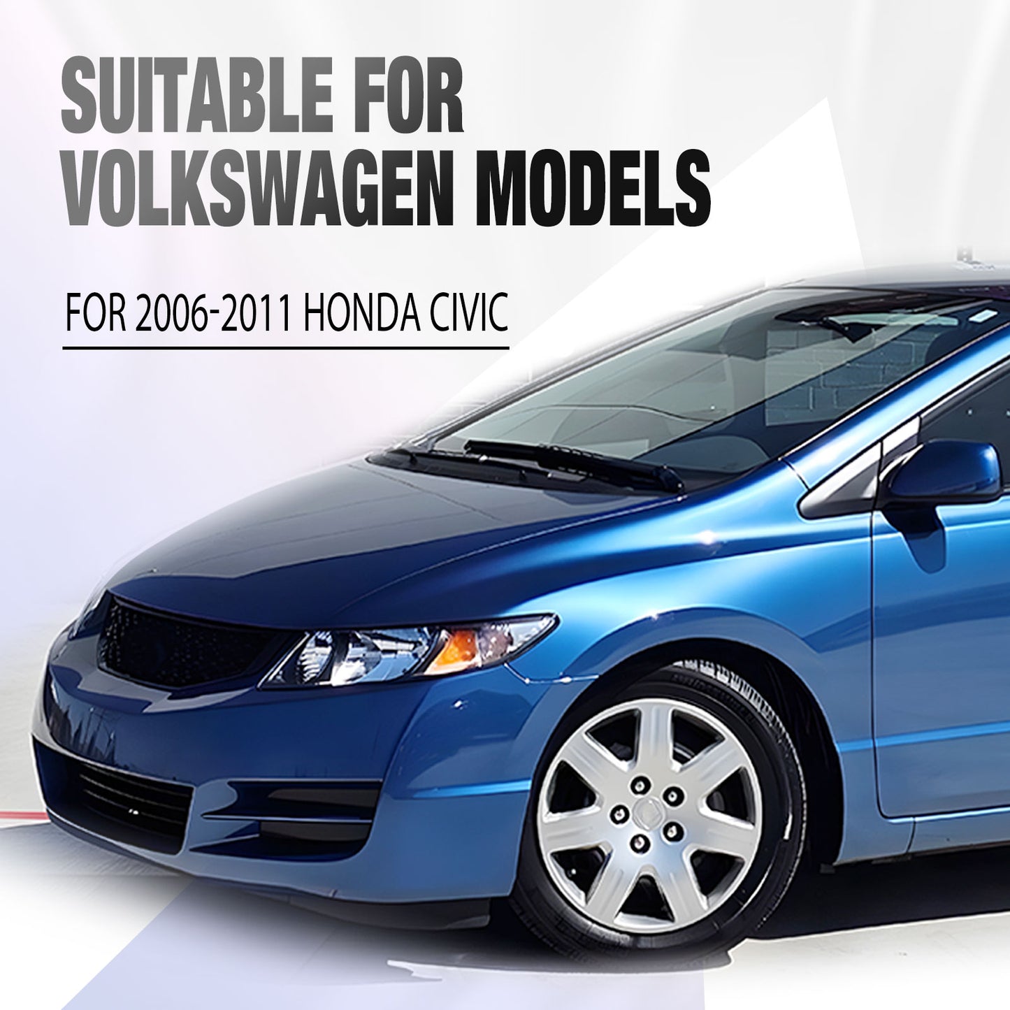 16 Inch Wheel Hubcaps for 2006-2011 Honda Civic - Black Lacquer