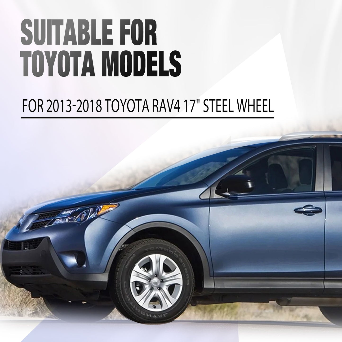 17 Inch Wheel Hubcaps for 2013-2018 TOYOTA RAV4  - Silver Lacquer & Black Lacquer