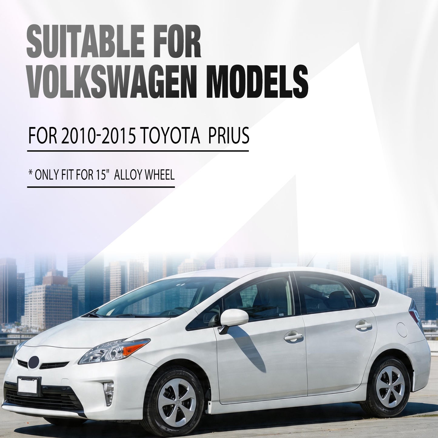 15 Inch Wheel Hubcaps for 2010-2015 TOYOTA Prius - Silver Lacquer & Black Lacquer