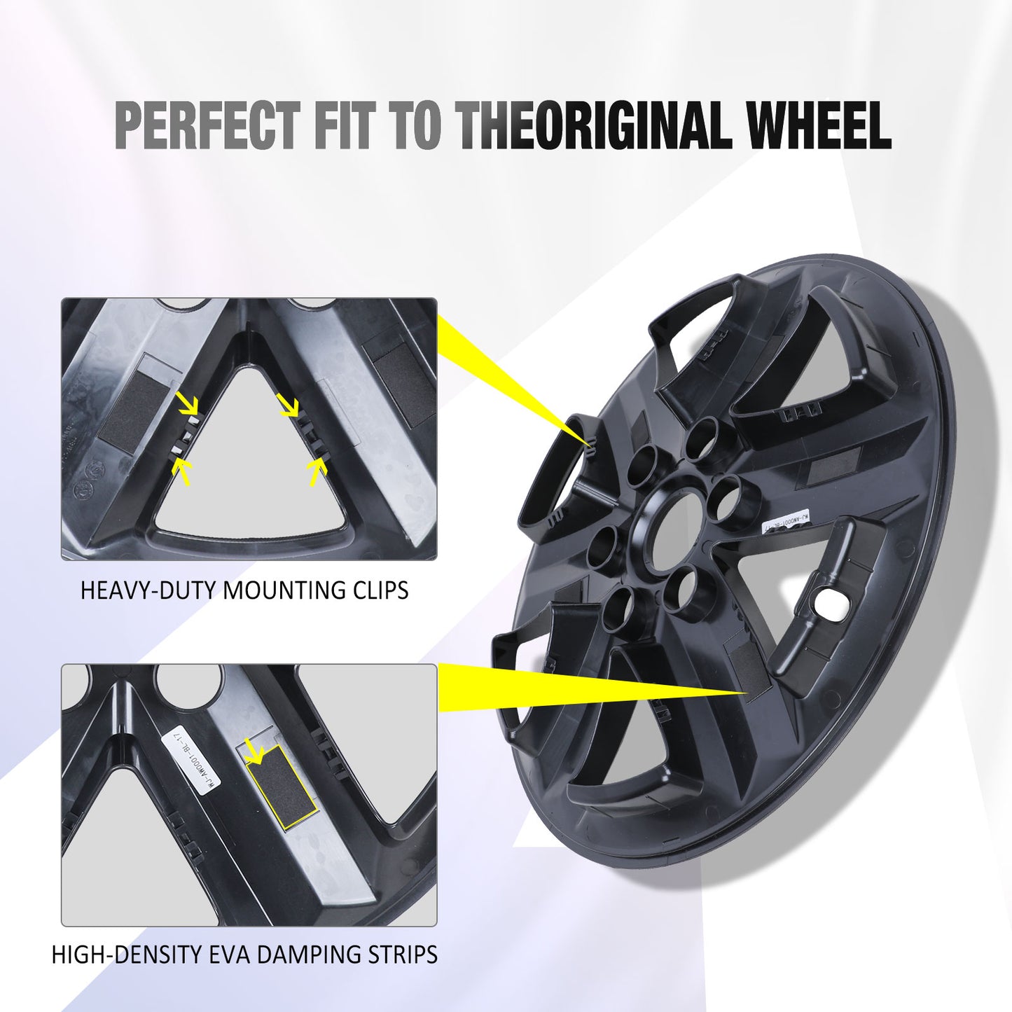 17 Inch Wheel Skins for 2021-2025 Ford F-150 - Black Lacquer