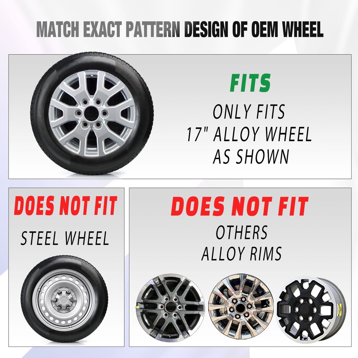 17 Inch Wheel Skins for 2024-2026 Toyota Tacoma - Matte Black