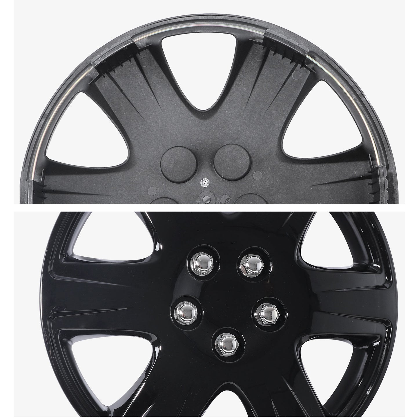 15 Inch Wheel Hubcaps for 2005-2008 TOYOTA Corolla w/decorative screws  - Black Lacquer
