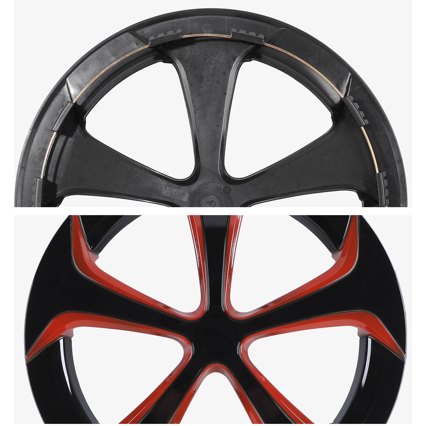 15 Inch Wheel Hubcaps for 2010-2015 TOYOTA Prius - Black Lacquer & Red Lacquer