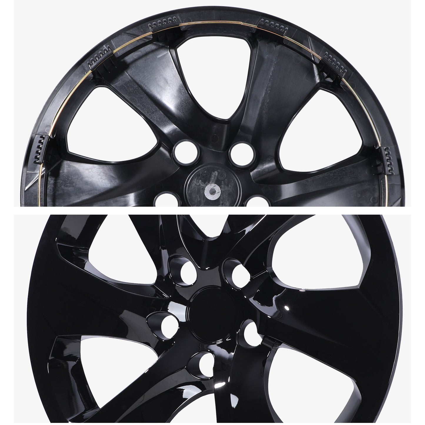 17 Inch Wheel Hubcaps for 2019-2025 Toyota RAV4 - Black Lacquer