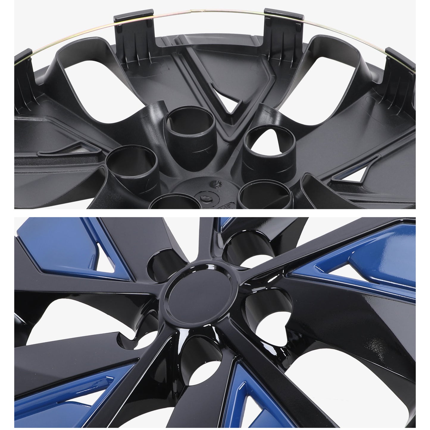 16 Inch Wheel Hubcaps for 2019-2025 Nissan Altima - Black Lacquer & Blue Lacquer