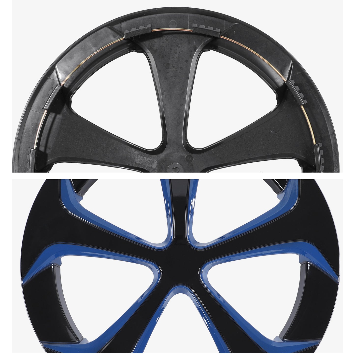 15 Inch Wheel Hubcaps for 2010-2015 TOYOTA Prius - Black Lacquer & Blue Lacquer