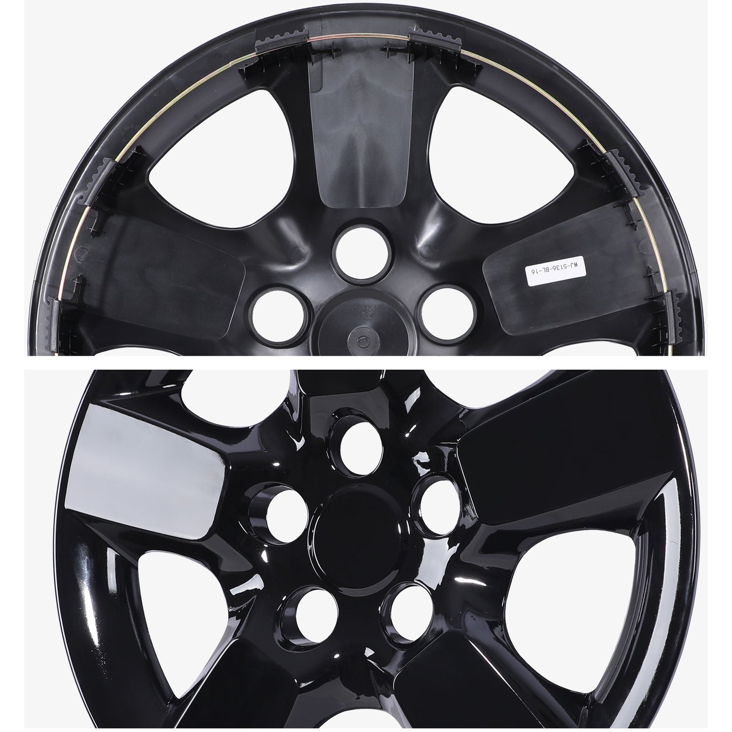 16 Inch Wheel Hubcaps for 2008-2015 Nissan Rogue - Black Lacquer