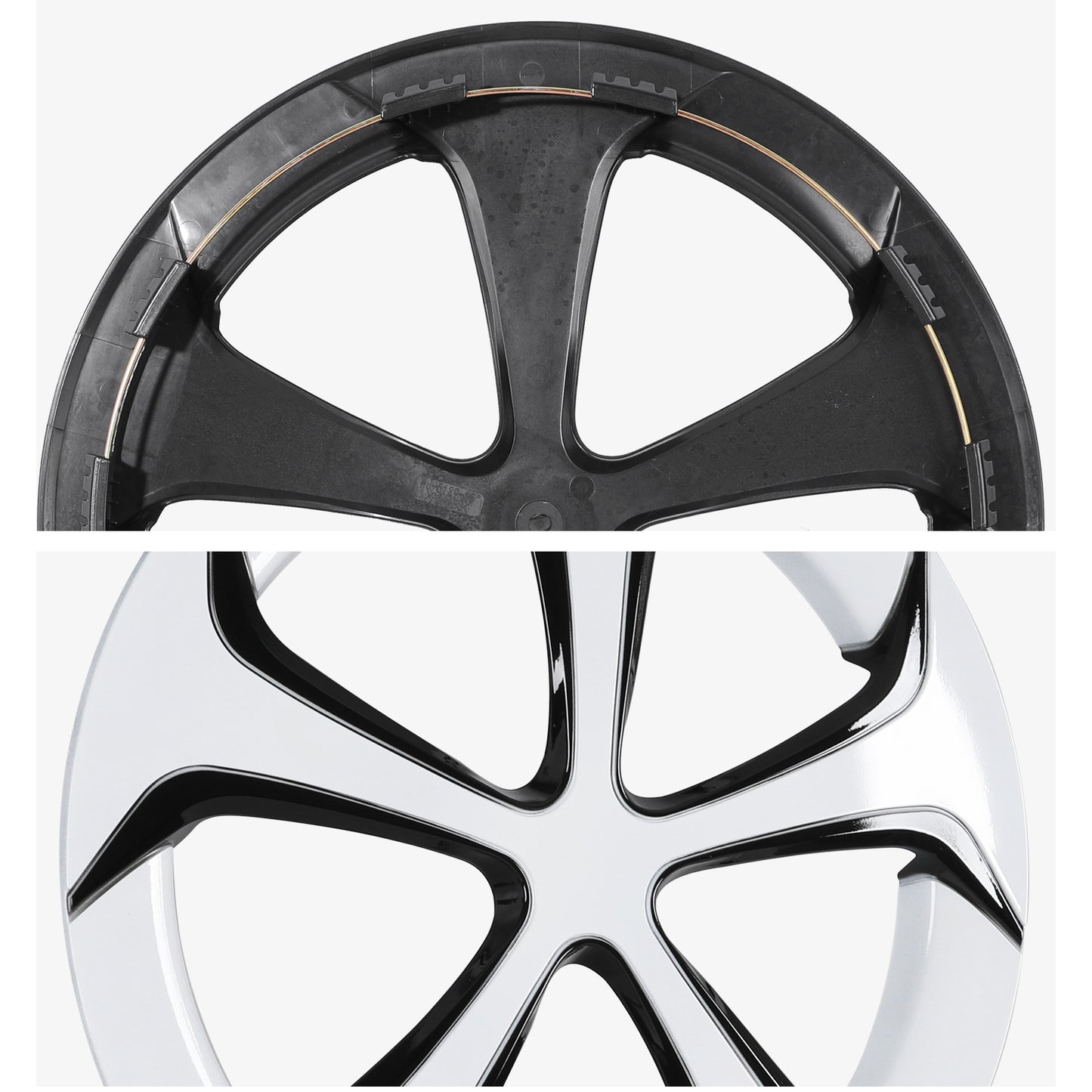 15 Inch Wheel Hubcaps for 2010-2015 TOYOTA Prius - Black Lacquer & White Lacquer