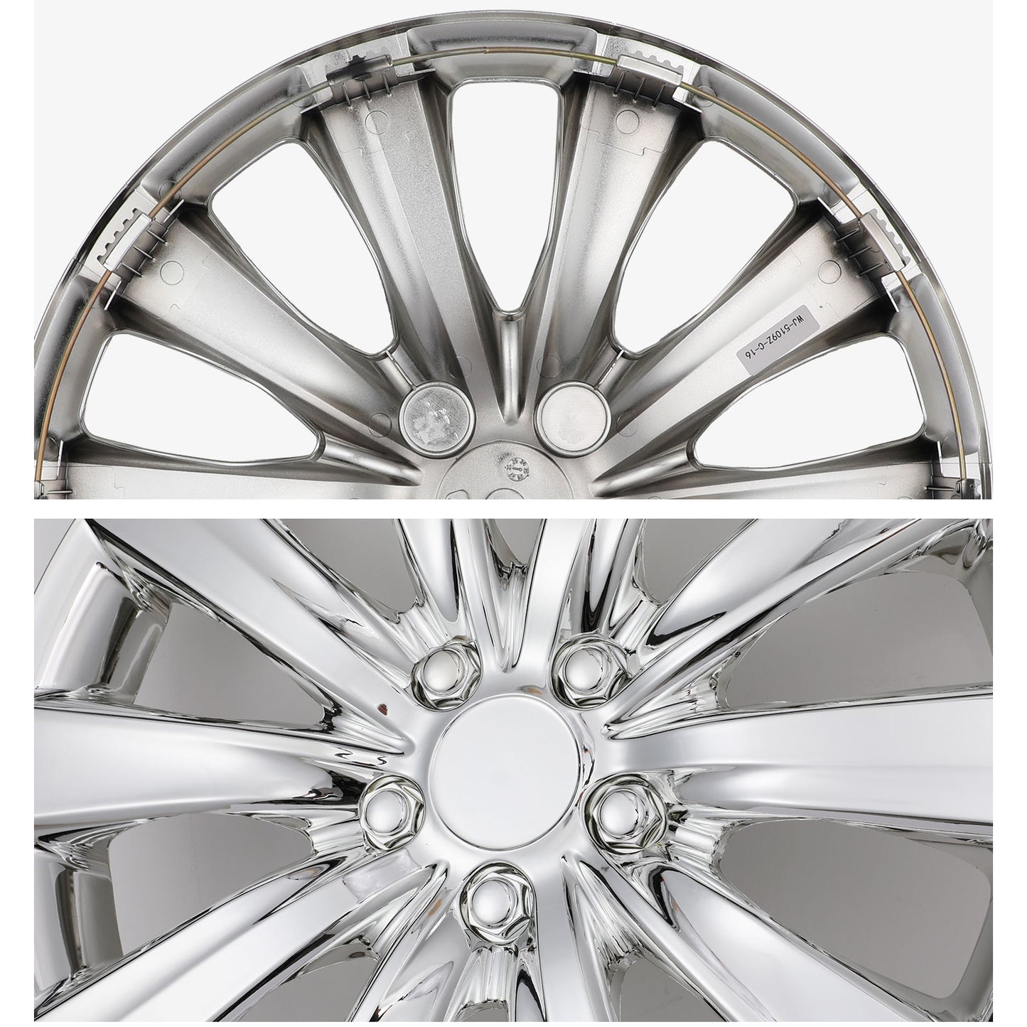 16 Inch Wheel Hubcaps for 2009-2026 TOYOTA Corolla and 2009-2014 TOYOTA Matrix w/decorative screws - Chrome
