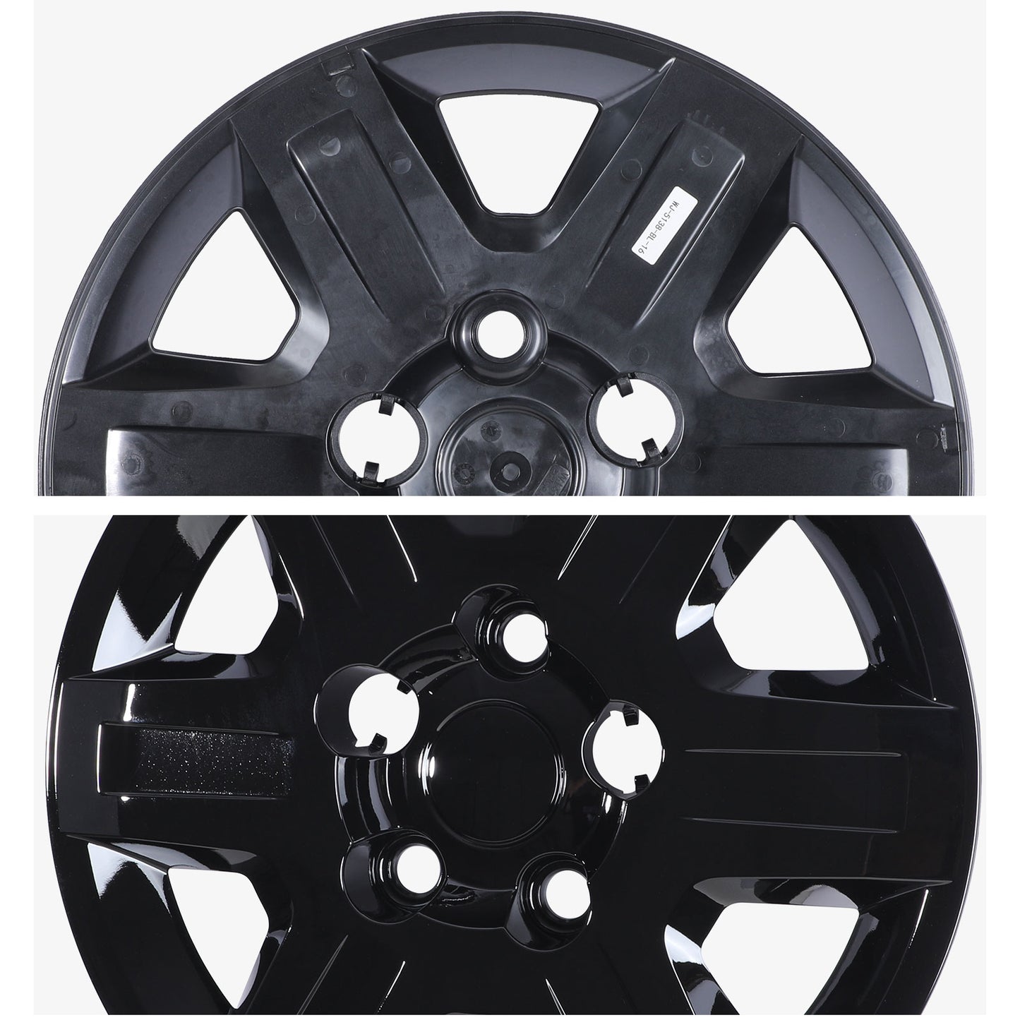 16 Inch Wheel Hubcaps for 2008-2016 Dodge Grand & Caravan/2008-2010 Chrysler Town & Country - Black Lacquer