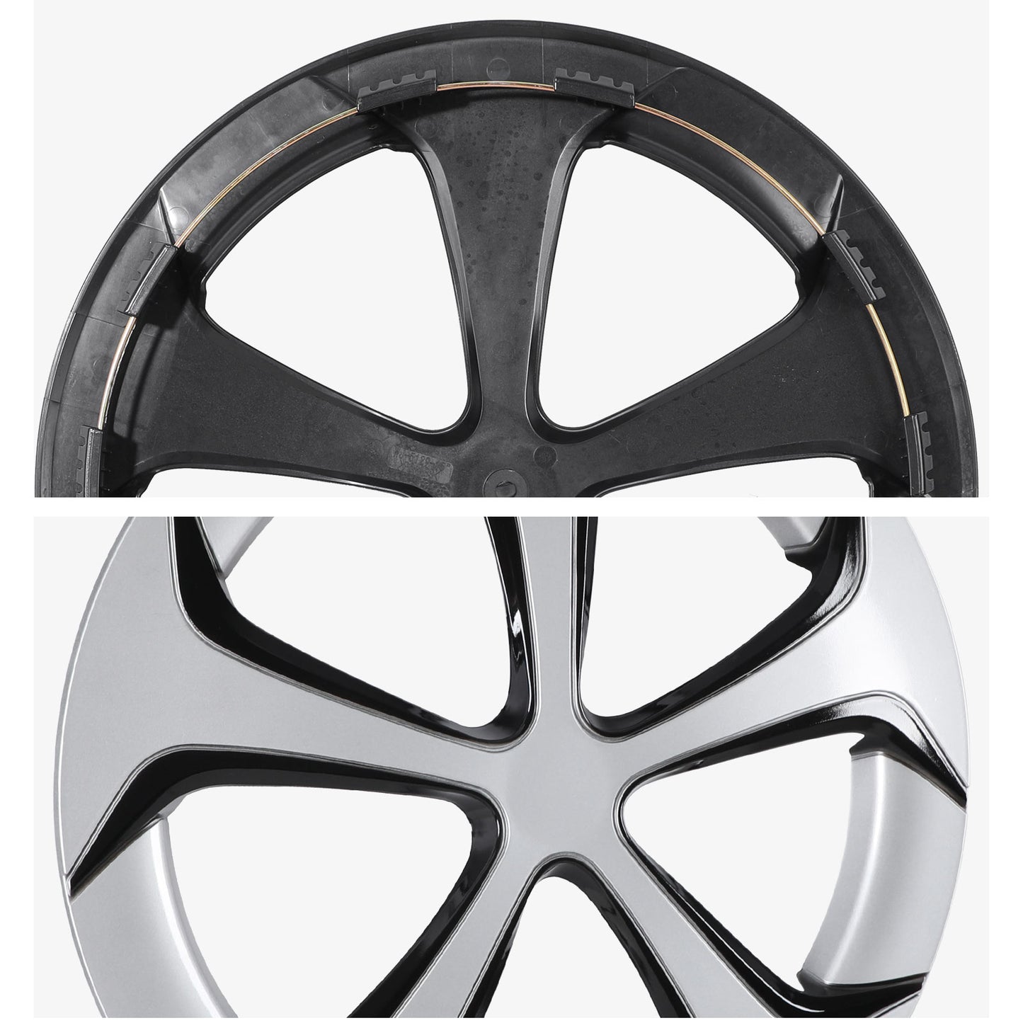 15 Inch Wheel Hubcaps for 2010-2015 TOYOTA Prius - Silver Lacquer & Black Lacquer