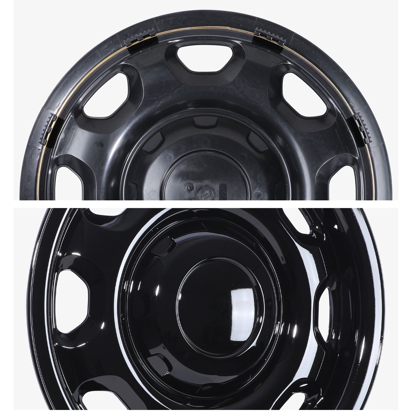 17 Inch Wheel Hubcaps for 2010-2026 Ford F-150 XL - Black Lacquer