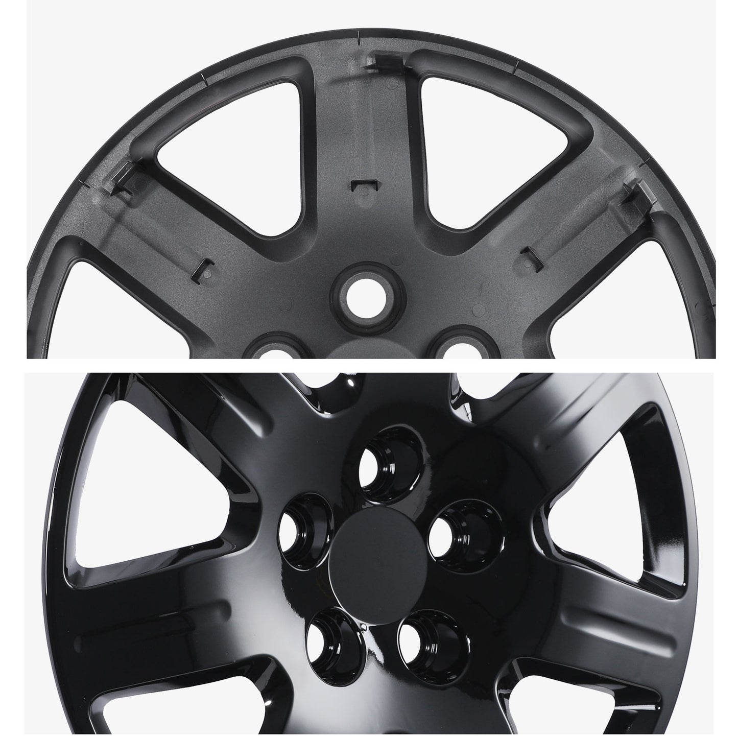 16 Inch Wheel Hubcaps for 2006-2011 Honda Civic - Black Lacquer