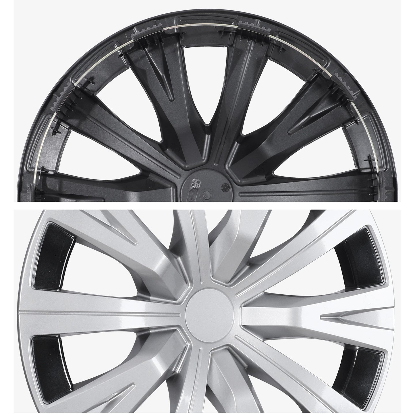 16 Inch Wheel Hubcaps for 2015-2024 TOYOTA Camry - Silver Lacquer & Black Lacquer