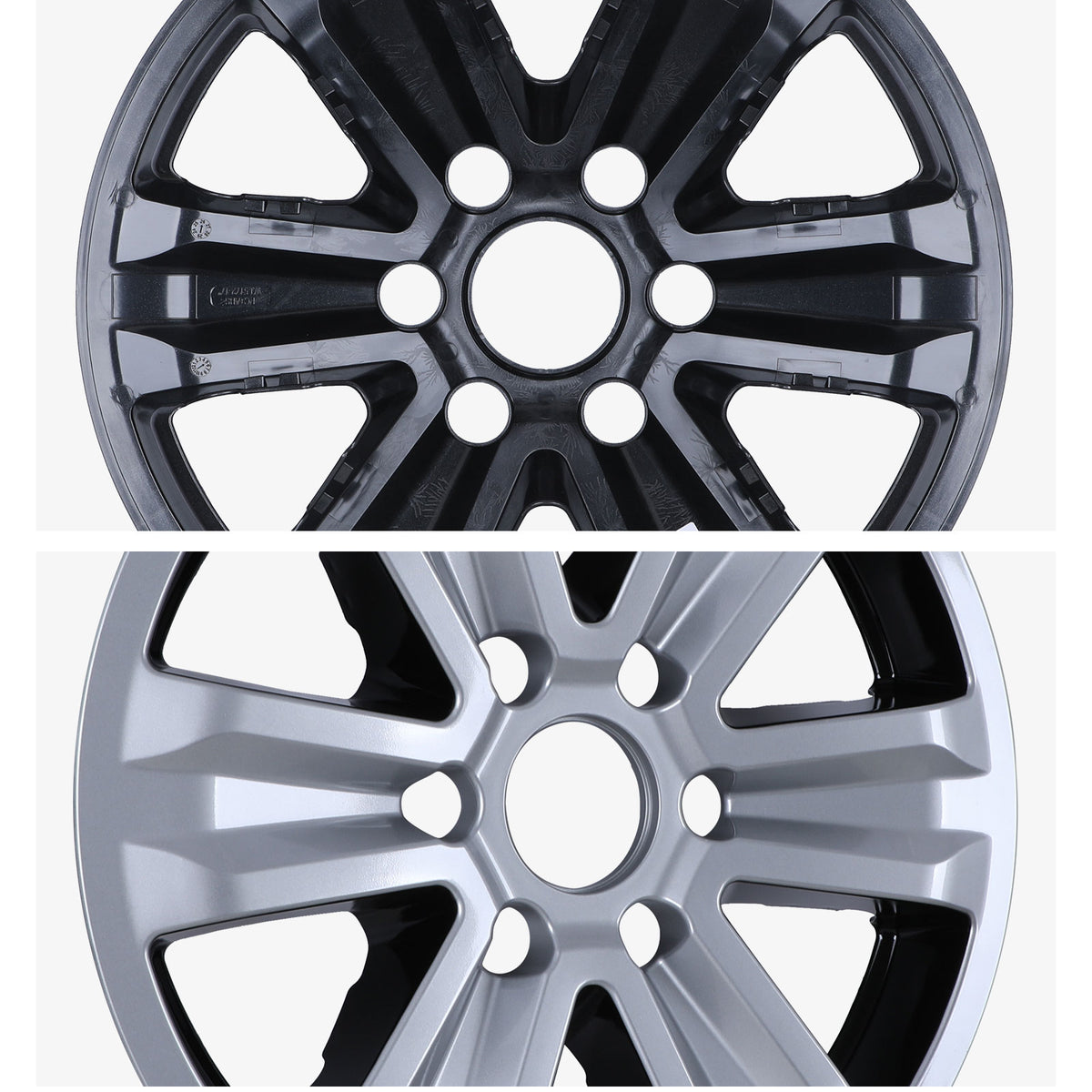 17 Inch Wheel Skins for 2015-2020 Ford F-150 - Silver Lacquer&Black Lacquer