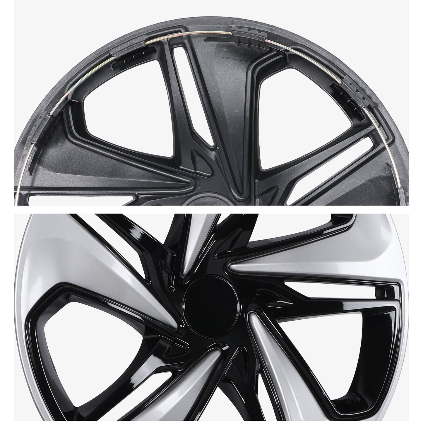 16 Inch Wheel Hubcaps for 2016-2026 Honda Civic Sedan - Silver Lacquer & Black Lacquer