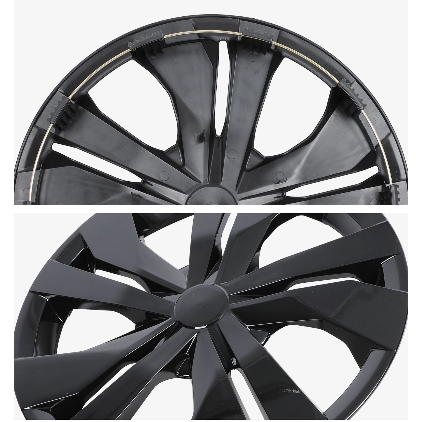 15 Inch Wheel Hubcaps for 2007-2026 Nissan Versa - Black Lacquer