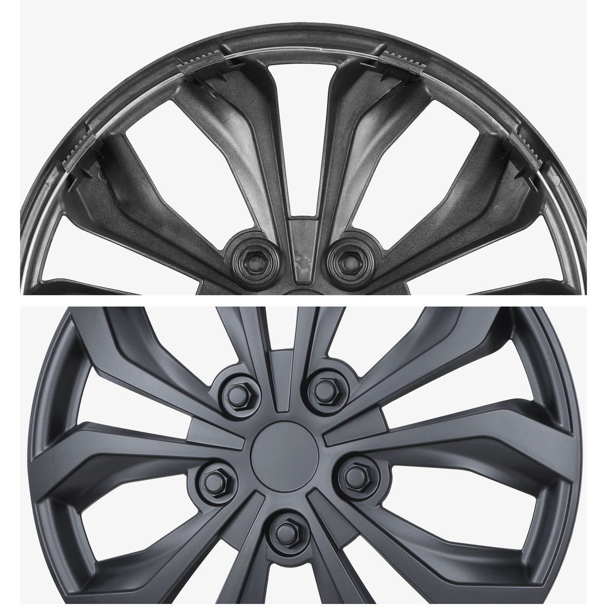 15 Inch Universal Hubcaps for Steel Wheel Rims Cover - Matte Black