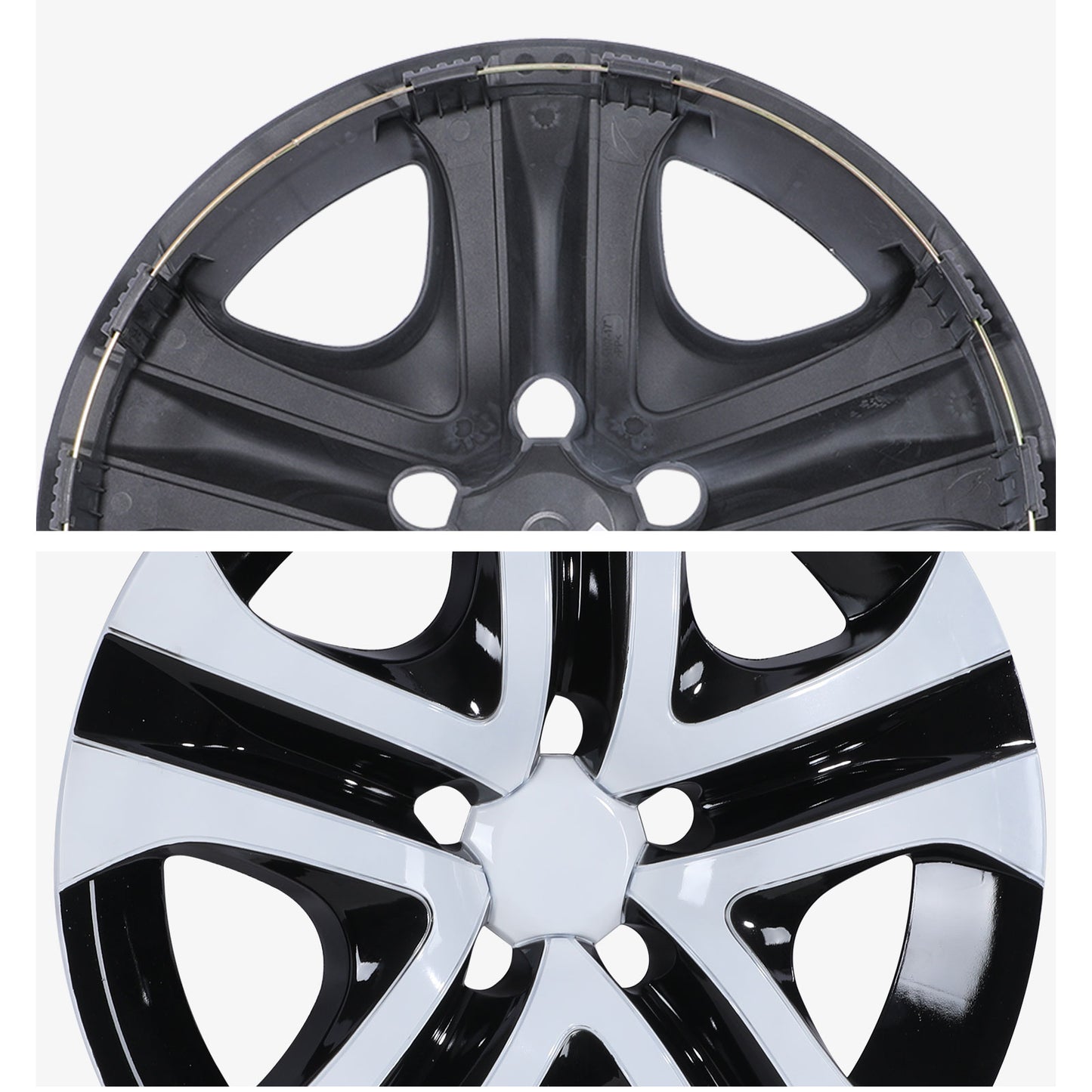 17 Inch Wheel Hubcaps for 2013-2018 TOYOTA RAV4  - White Lacquer& Black Lacquer