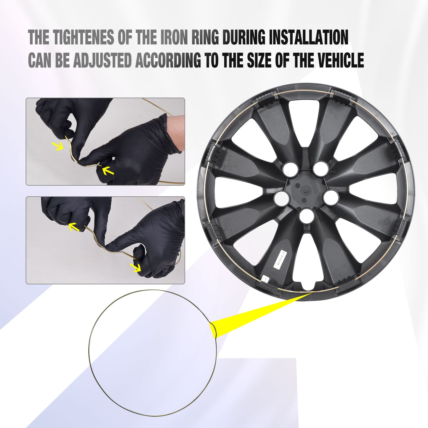 16 Inch Wheel Hubcaps for 2009-2019 TOYOTA Corolla and 2009-2014 TOYOTA Matrix  - Black Lacquer
