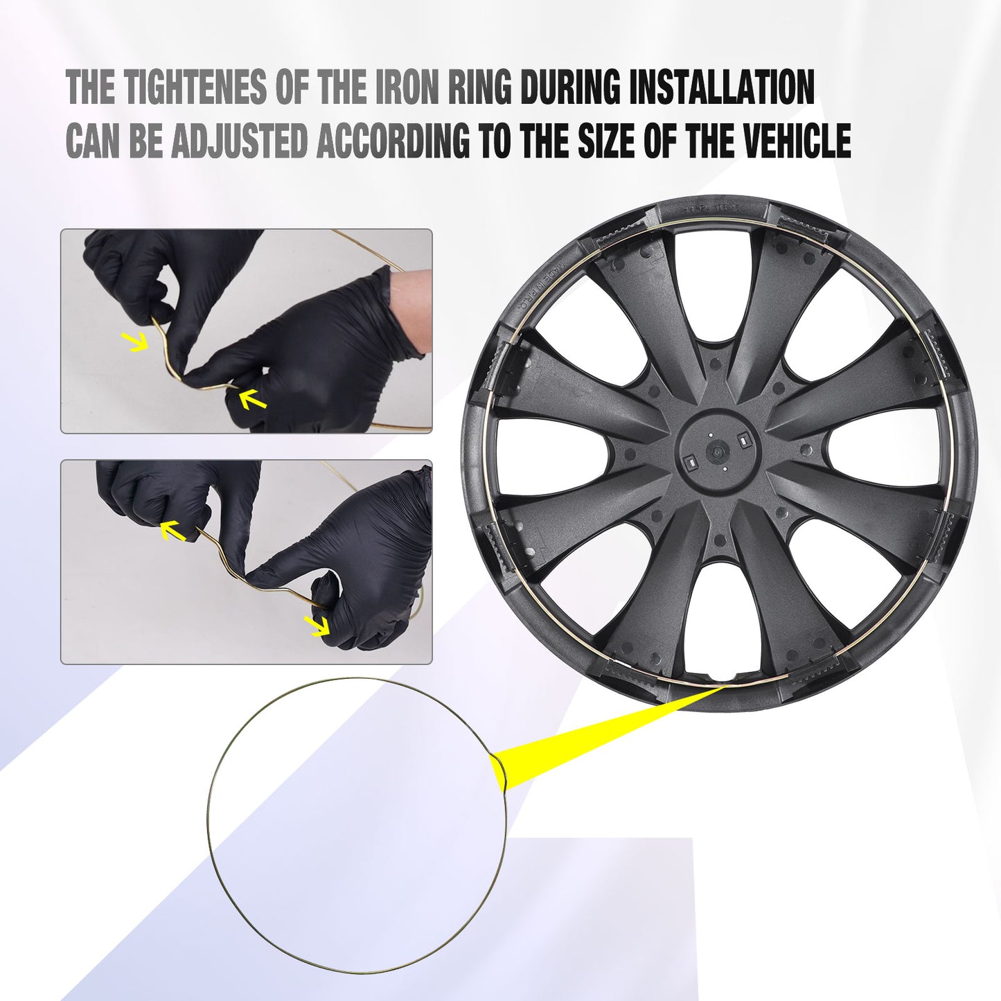 15 Inch Wheel Hubcaps for 2009-2019 TOYOTA Corolla - Matte Black