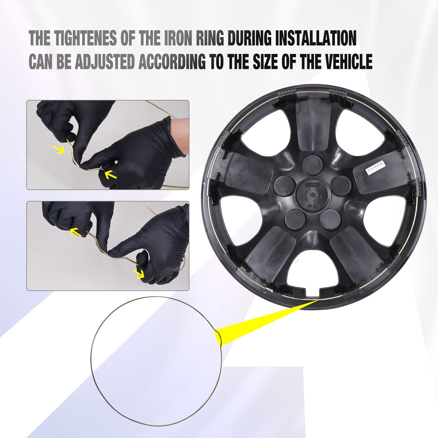 16 Inch Wheel Hubcaps for 2008-2015 Nissan Rogue w/decorative screws - Matte Black