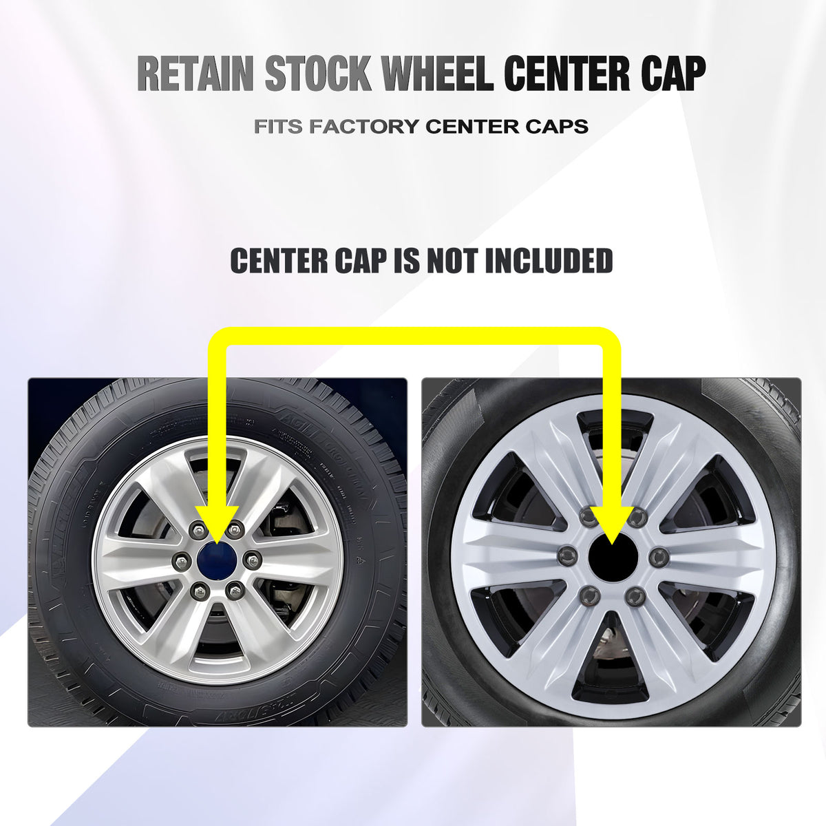 17 Inch Wheel Skins for 2015-2020 Ford F-150 - Silver Lacquer&Black Lacquer