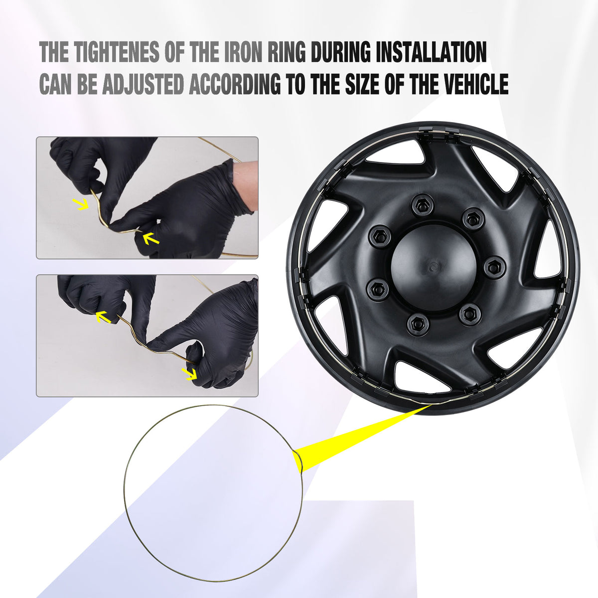 16 Inch Wheel Skins for 1992-2014 Ford E Series Van - Matte Black