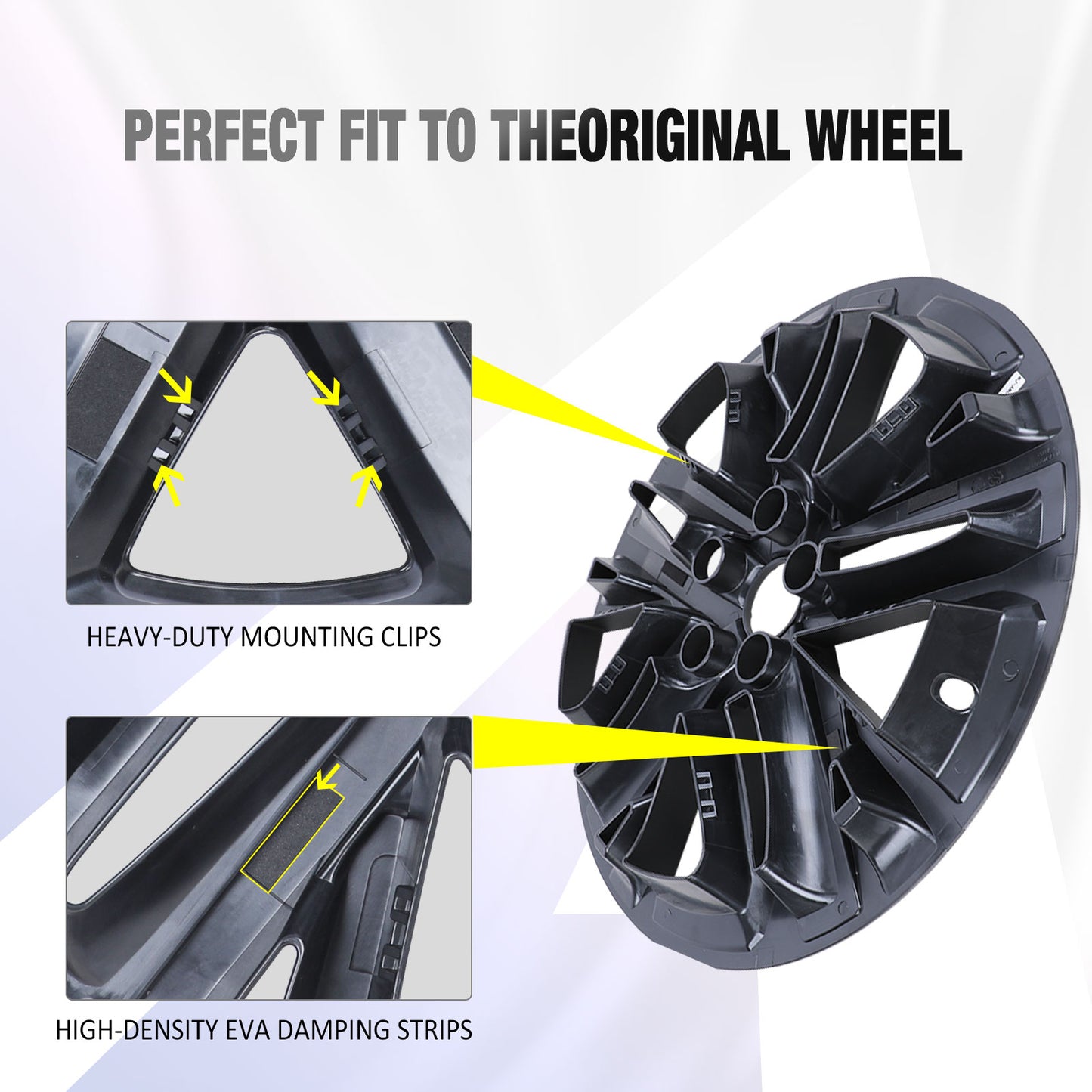 18 Inch Wheel Skins for 2025-2026 Toyota Camry Hybrid SE/XLE model - Matte Black