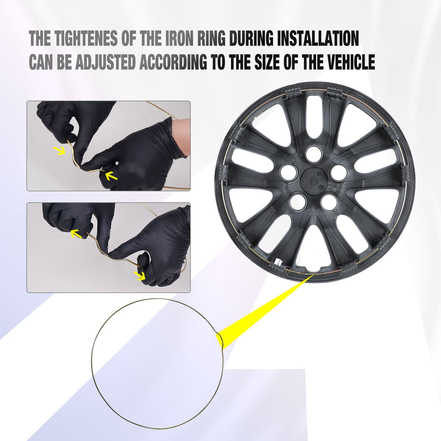 16 Inch Wheel Hubcaps for 2013-2018 Nissan Altima Sedan - Black Lacquer & White Lacquer（副本）