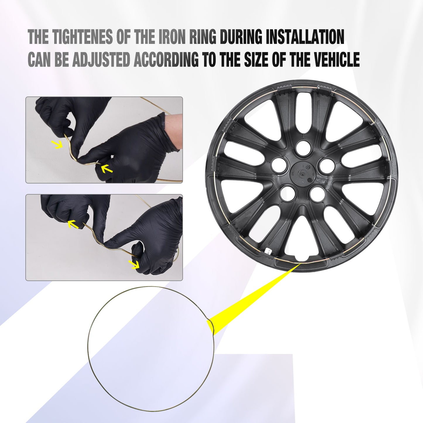 16 Inch Wheel Hubcaps for 2013-2018 Nissan Altima Sedan - Black Lacquer & Sliver Lacquer