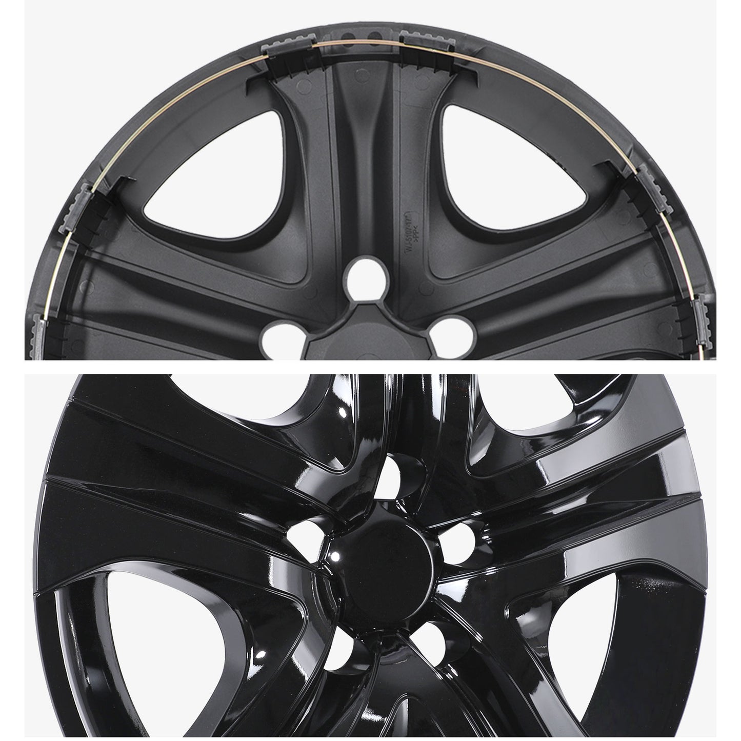 17 Inch Wheel Hubcaps for 2013-2018 TOYOTA RAV4  - Black Lacquer