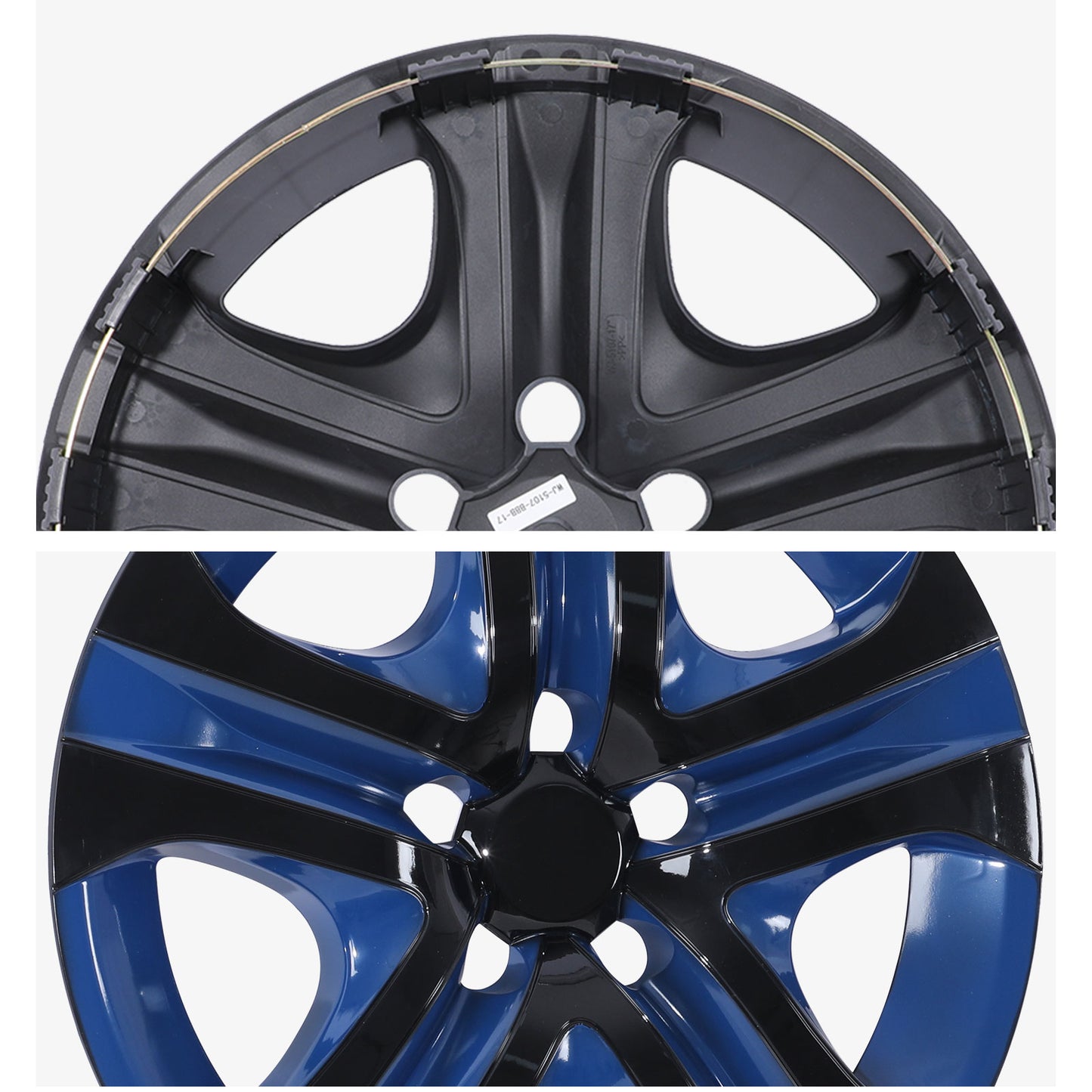 17 Inch Wheel Hubcaps for 2013-2018 TOYOTA RAV4  - Black Lacquer& Blue Lacquer