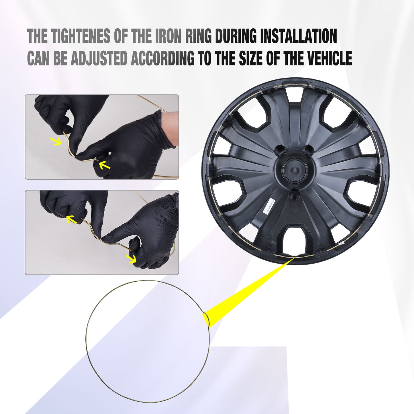 16 Inch Wheel Hubcaps for 2014-2023 Ford Transit Connect - Matte Black