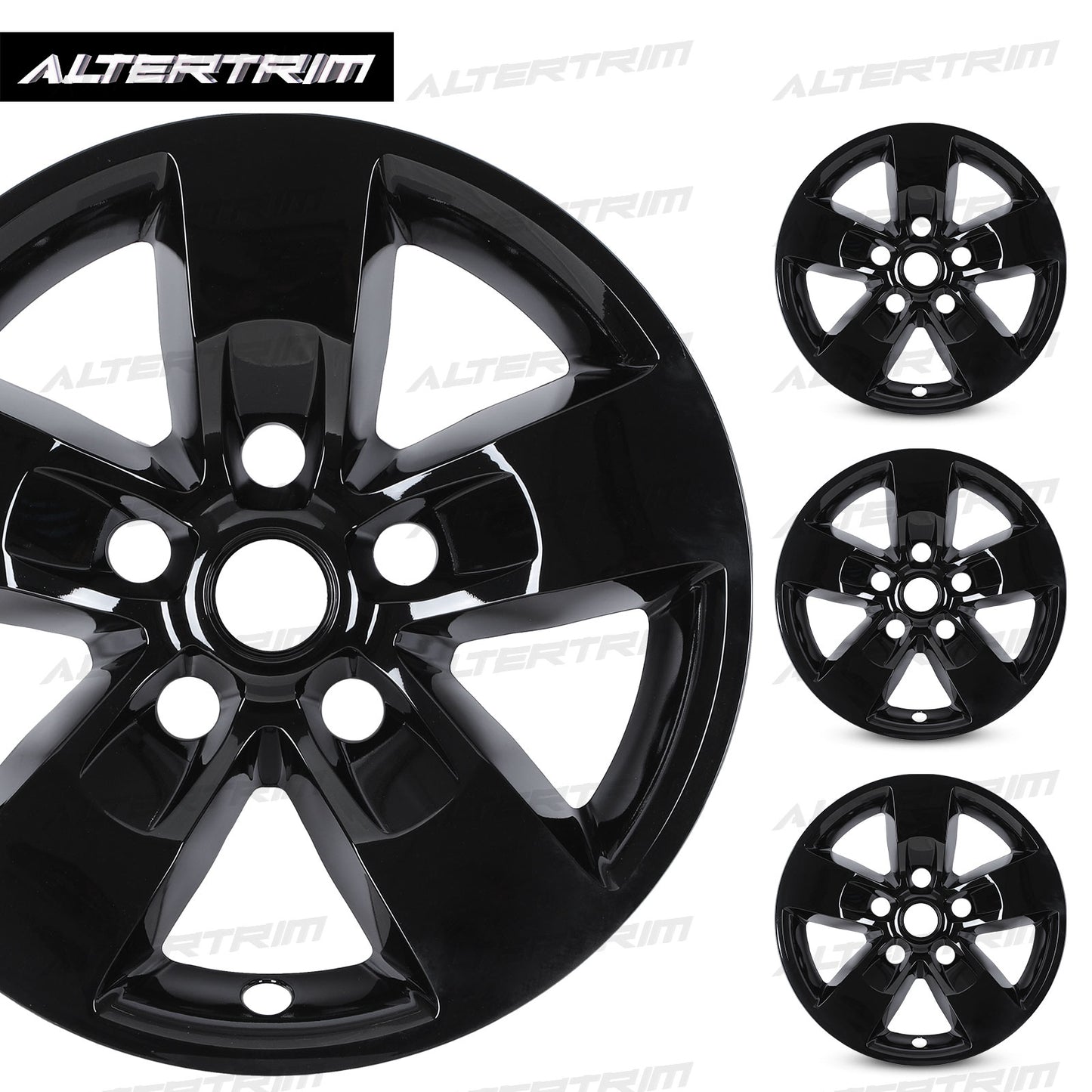 17 Inch Wheel Skins for 2013-2018 Dodge Ram 1500 & 2019-2023 Ram 1500 Classic - Black Lacquer