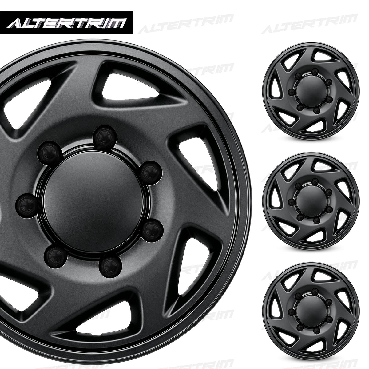 16 Inch Wheel Skins for 1992-2014 Ford E Series Van - Matte Black