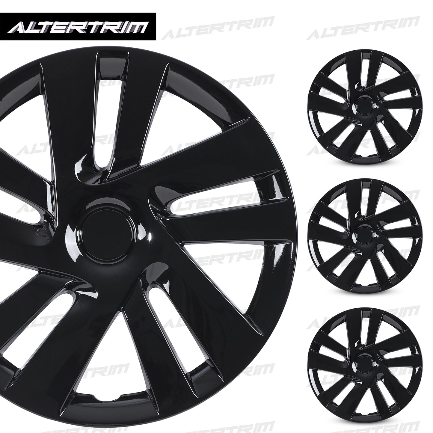 15 Inch Wheel Hubcaps for 2013-2021 Nissan NV200 - Black Lacquer