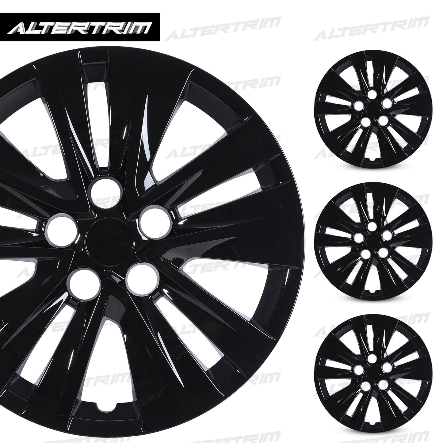 16 Inch Wheel Hubcaps for 2020-2026 Nissan Sentra - Black Lacquer