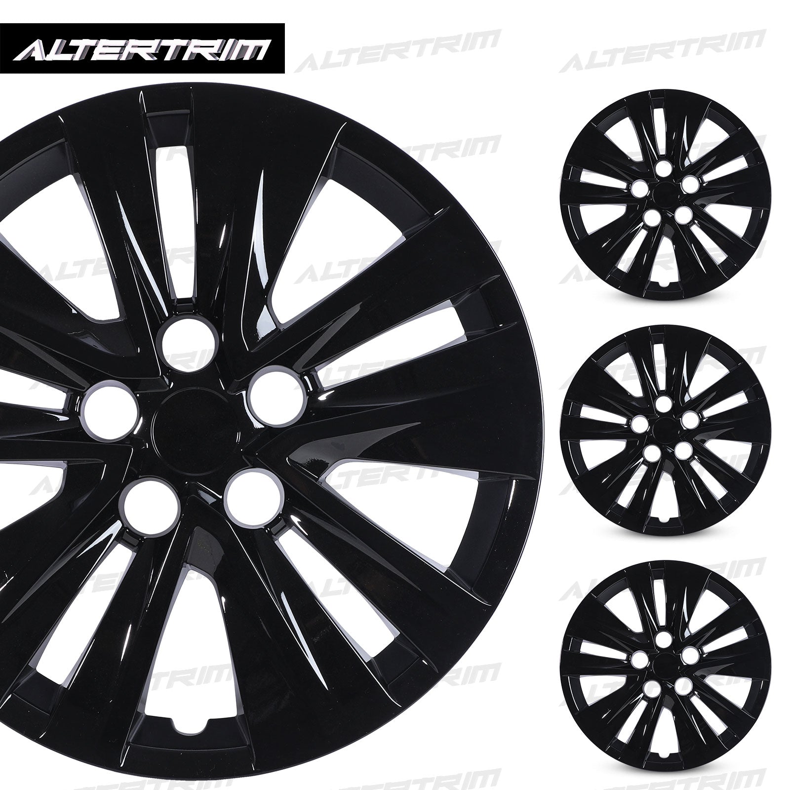 16 Inch Wheel Hubcaps for 2020-2026 Nissan Sentra - Black Lacquer