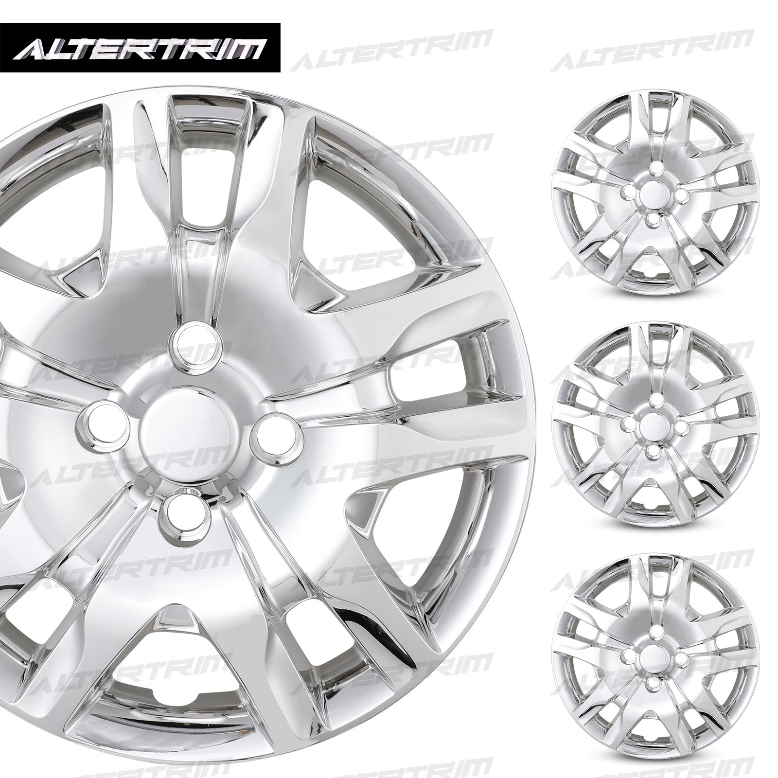 16 Inch Wheel Hubcaps for 2007-2012 Nissan Sentra - Chrome