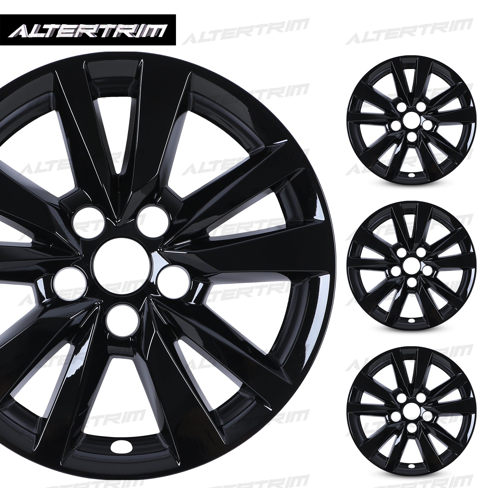 16 Inch Wheel Skins for 2025-2026 Toyota Camry Hybrid LE model - Black Lacquer