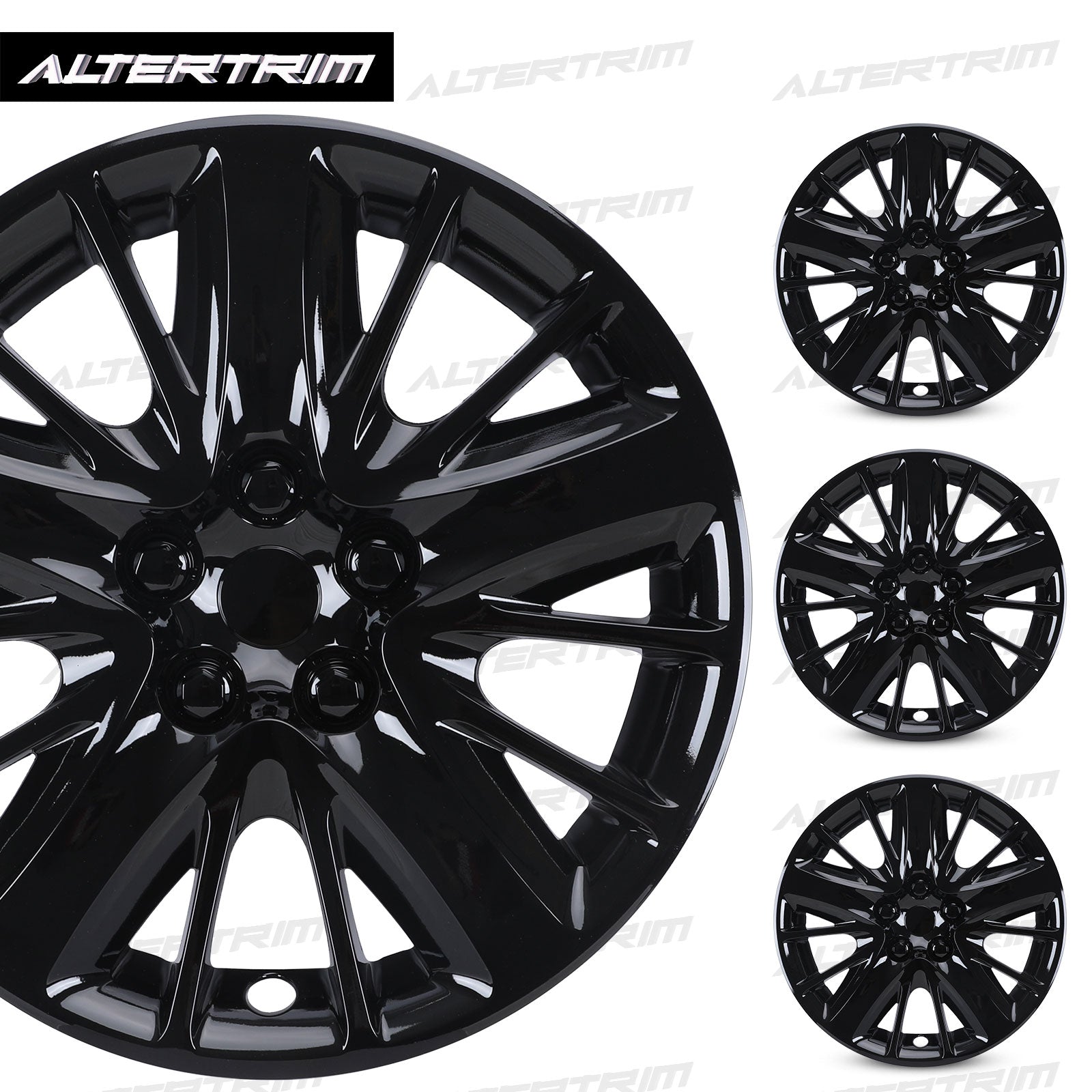 18 Inch Wheel Hubcaps for 2014-2020 Chevy Impala - Black Lacquer