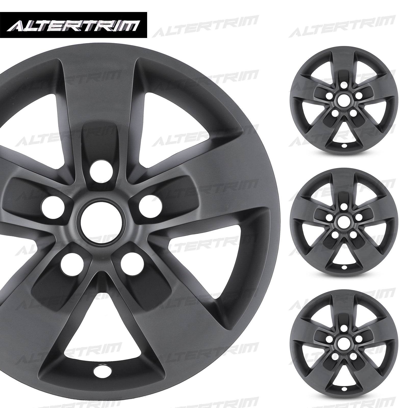 17 Inch Wheel Skins for 2013-2018 Dodge Ram 1500 & 2019-2023 Ram 1500 Classic - Matte Black