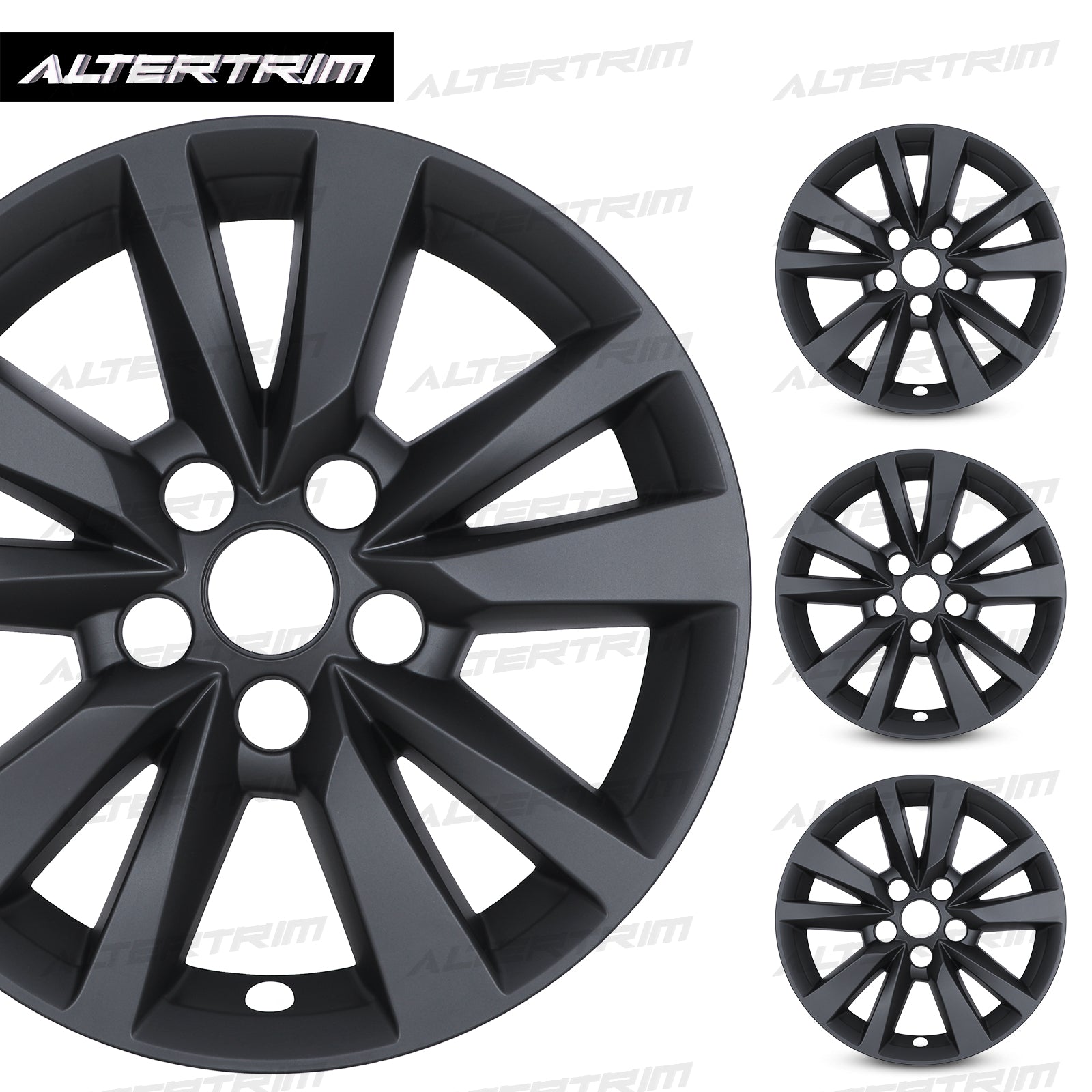 16 Inch Wheel Skins for 2025-2026 Toyota Camry Hybrid LE model - Matte Black