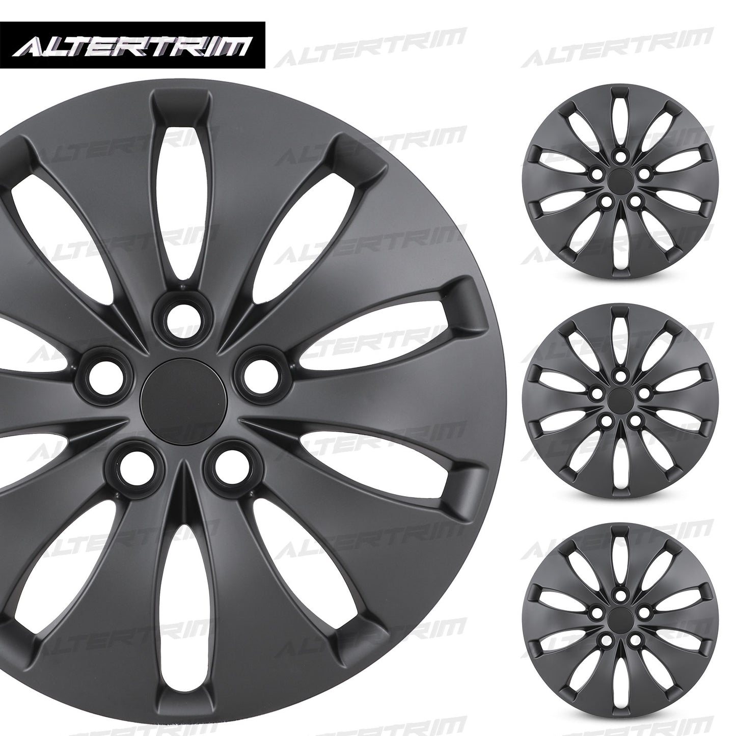 16 Inch Wheel Hubcaps for 2008-2012 Honda Accord Sedan - Matte Black
