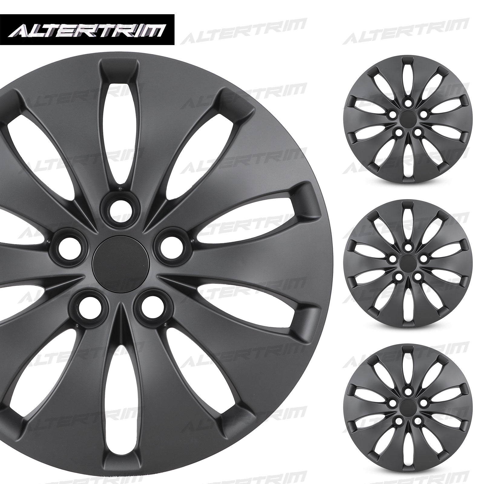 16 Inch Wheel Hubcaps for 2008-2012 Honda Accord Sedan - Matte Black